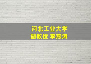 河北工业大学副教授 李燕涛